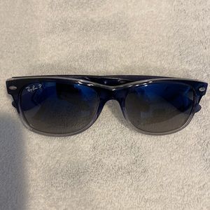 New Wayfarer by Ray Ban polarized- black, ombré on bottom of lenses
